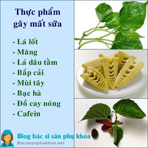 Thực phẩm gây mất sữa mẹ